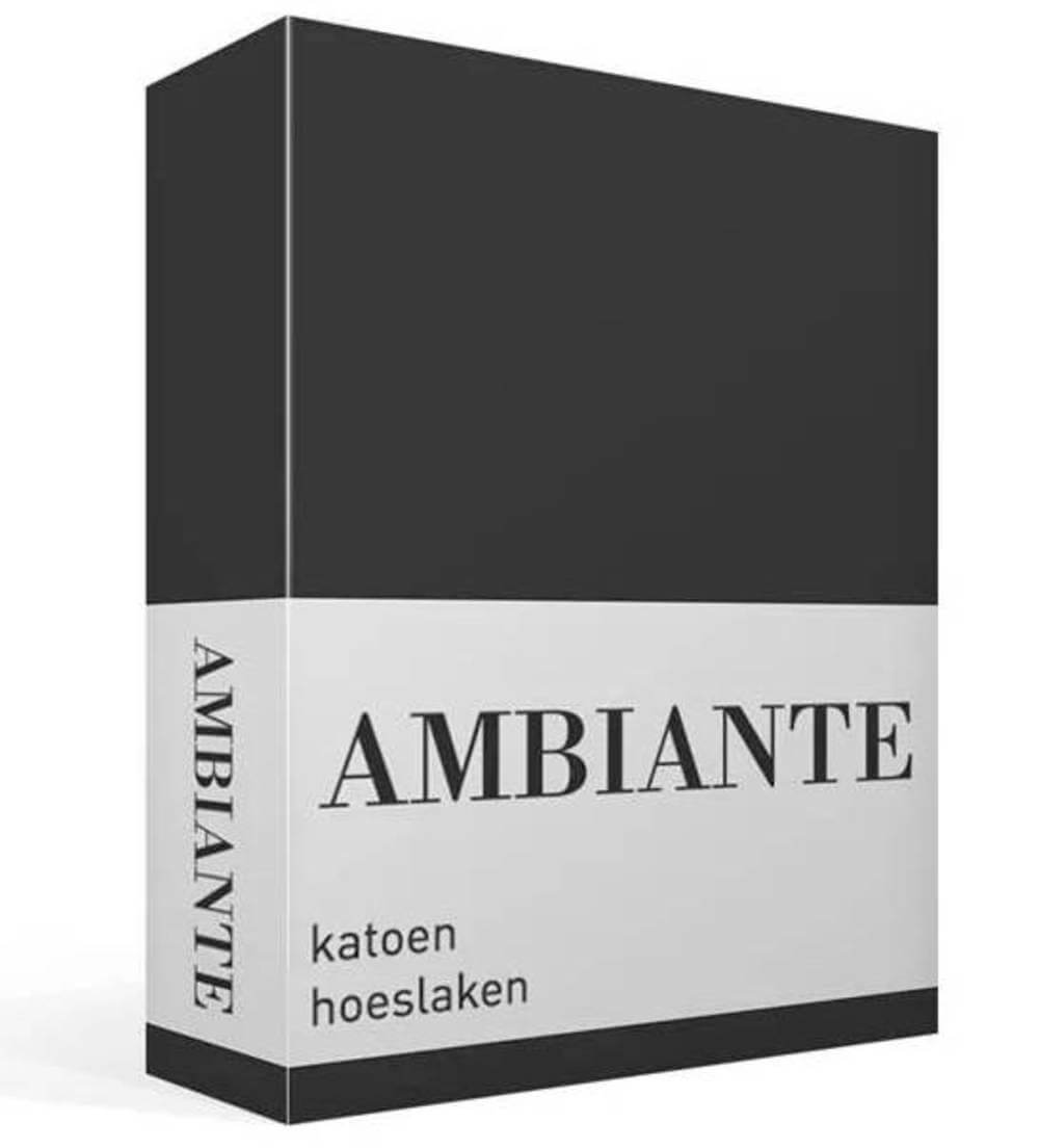 Ambiante Cotton Uni - Hoeslaken Antraciet - Katoen 1