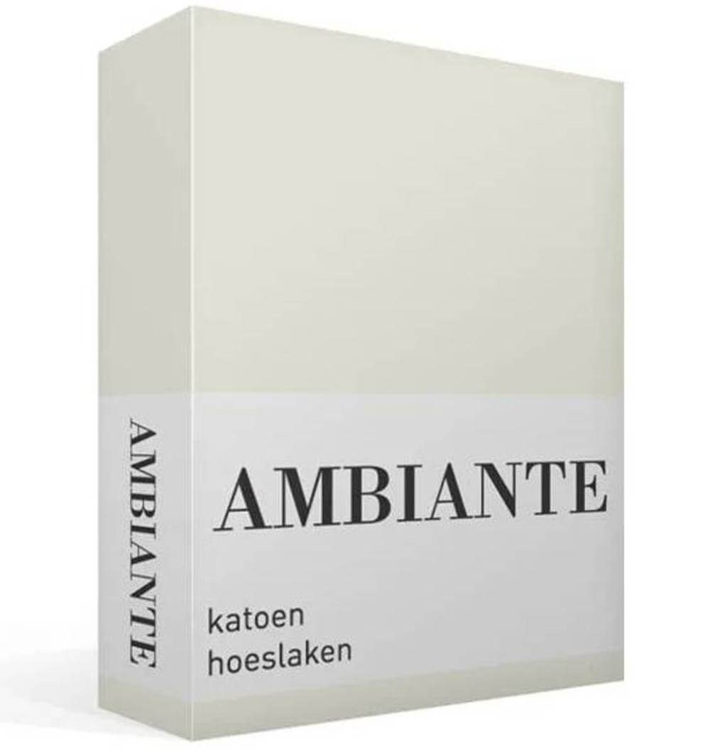 Ambiante Cotton Uni - Hoeslaken Gebroken Wit - Katoen 1