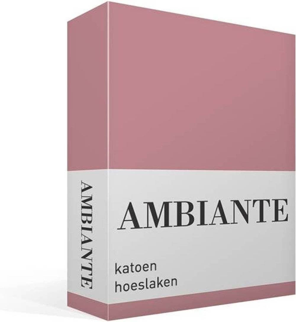 Ambiante Cotton Uni - Hoeslaken Roze - Katoen 1