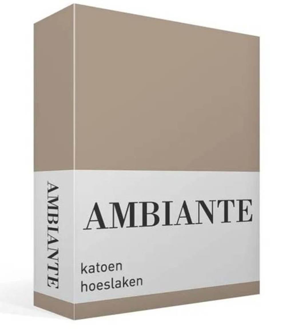 Ambiante Cotton Uni - Hoeslaken Taupe - Katoen 1