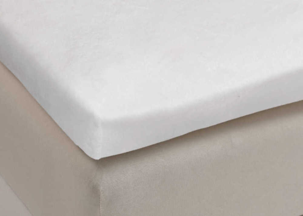 Outlet - Auping White Katoen-Polyester Molton topper hoeslaken - 70/80 x 200/220 cm 1