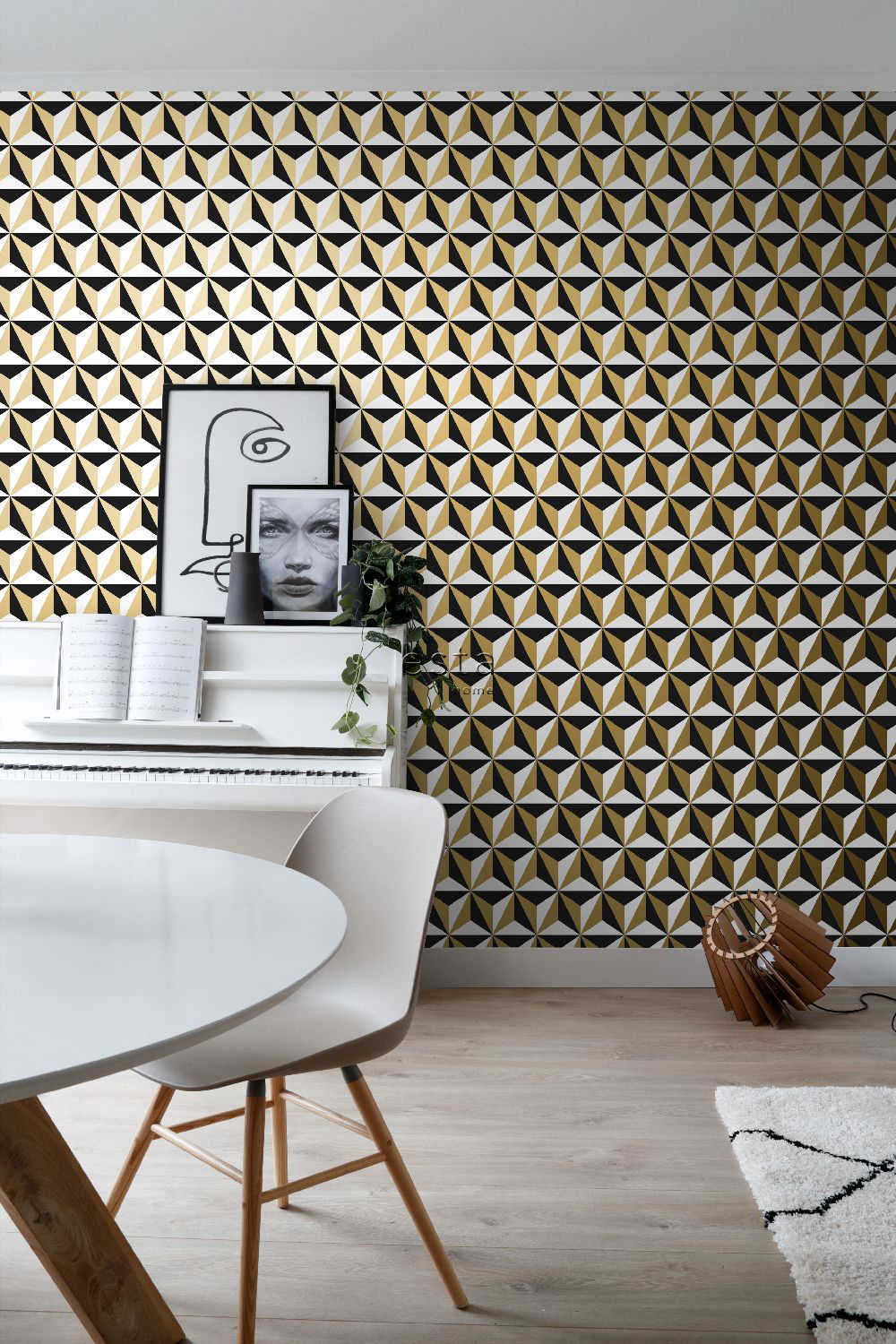 Behang Esta Home Black & White with a splash of Gold 139118 2