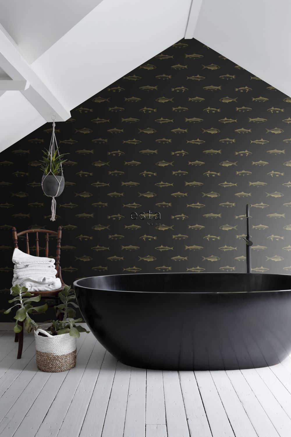 Behang Esta Home Black & White with a splash of Gold 139124 2