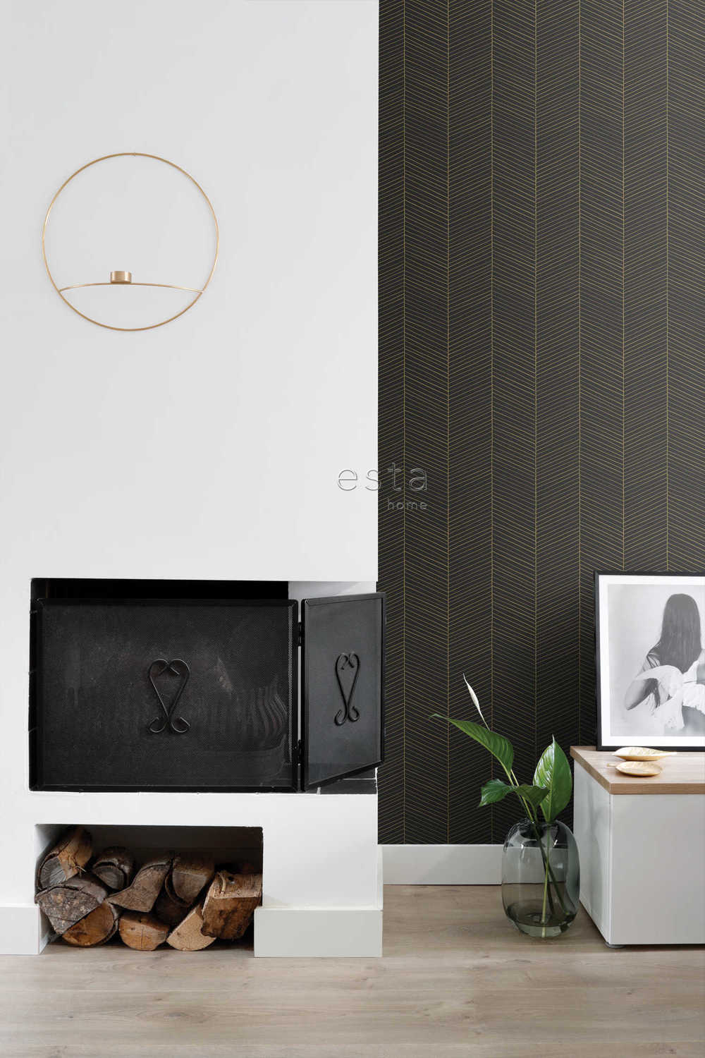 Behang Esta Home Black & White with a splash of Gold 139136 2