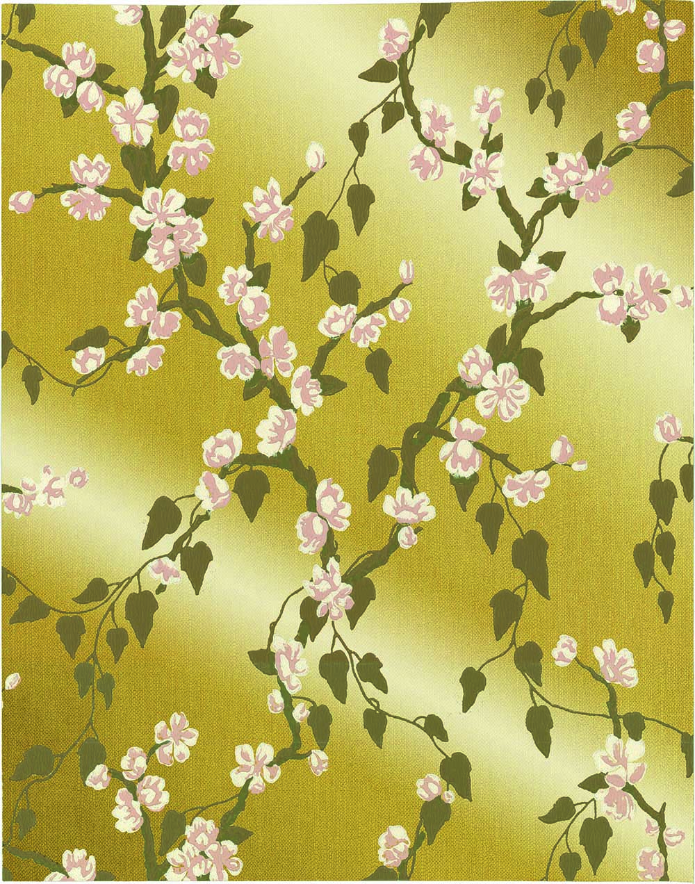 Behang Little Greene Archive Trails Sakura 1936 Yellow Lustre 1