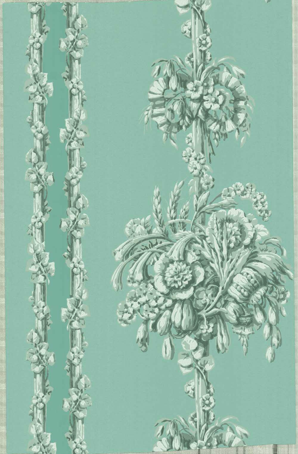 Behang Little Greene London Wallpapers IV Chelsea Bridge 1850 Archive Blue 1