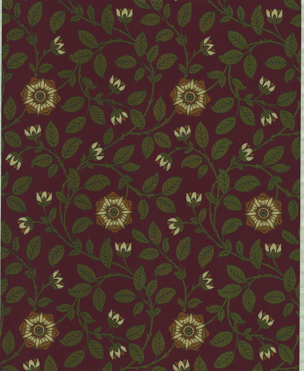 Behang Little Greene London Wallpapers IV Richmond Green 1880 Revival Red 1