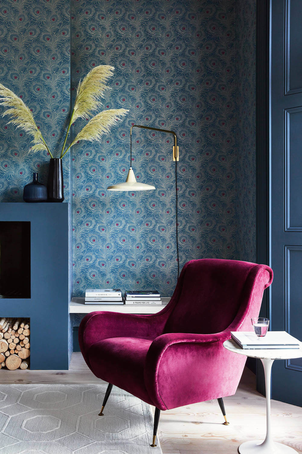 Behang Little Greene London Wallpapers V Carlton House Terrace Blue Plume 2