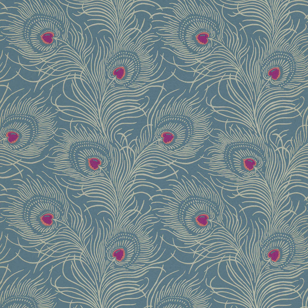 Behang Little Greene London Wallpapers V Carlton House Terrace Blue Plume 1