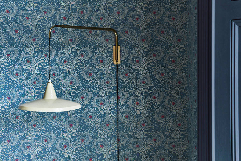 Behang Little Greene London Wallpapers V Carlton House Terrace Blue Plume 4