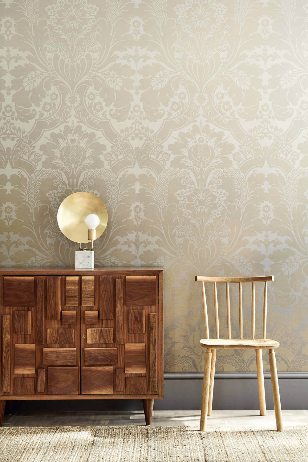 Behang Little Greene London Wallpapers V St James Park Suede Fade 3