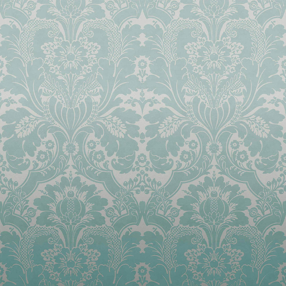 Behang Little Greene London Wallpapers V St James Park Teal Fade 1