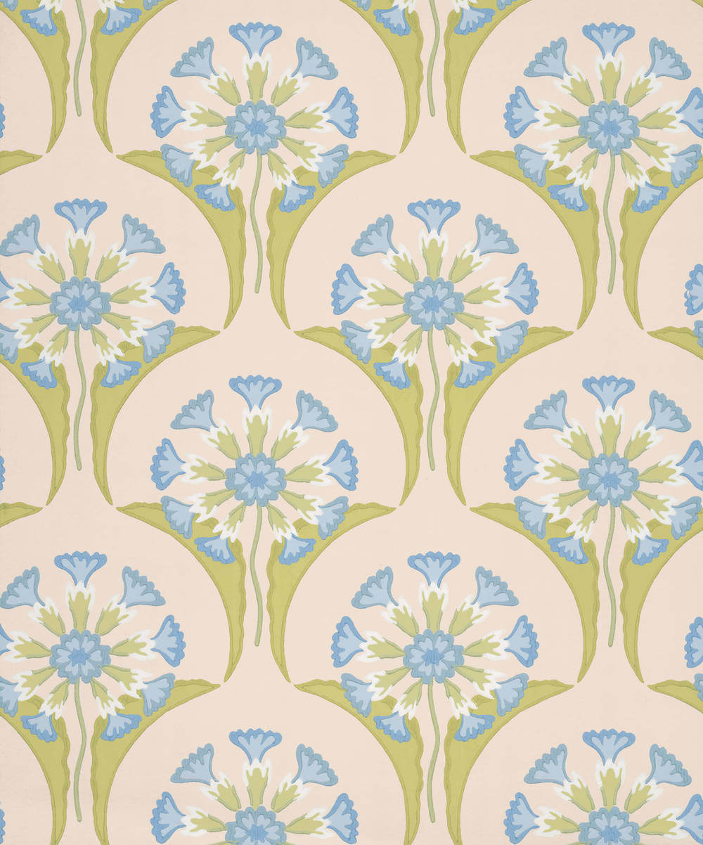 Behang Little Greene National Trust Papers Hencroft Blue Primula 1