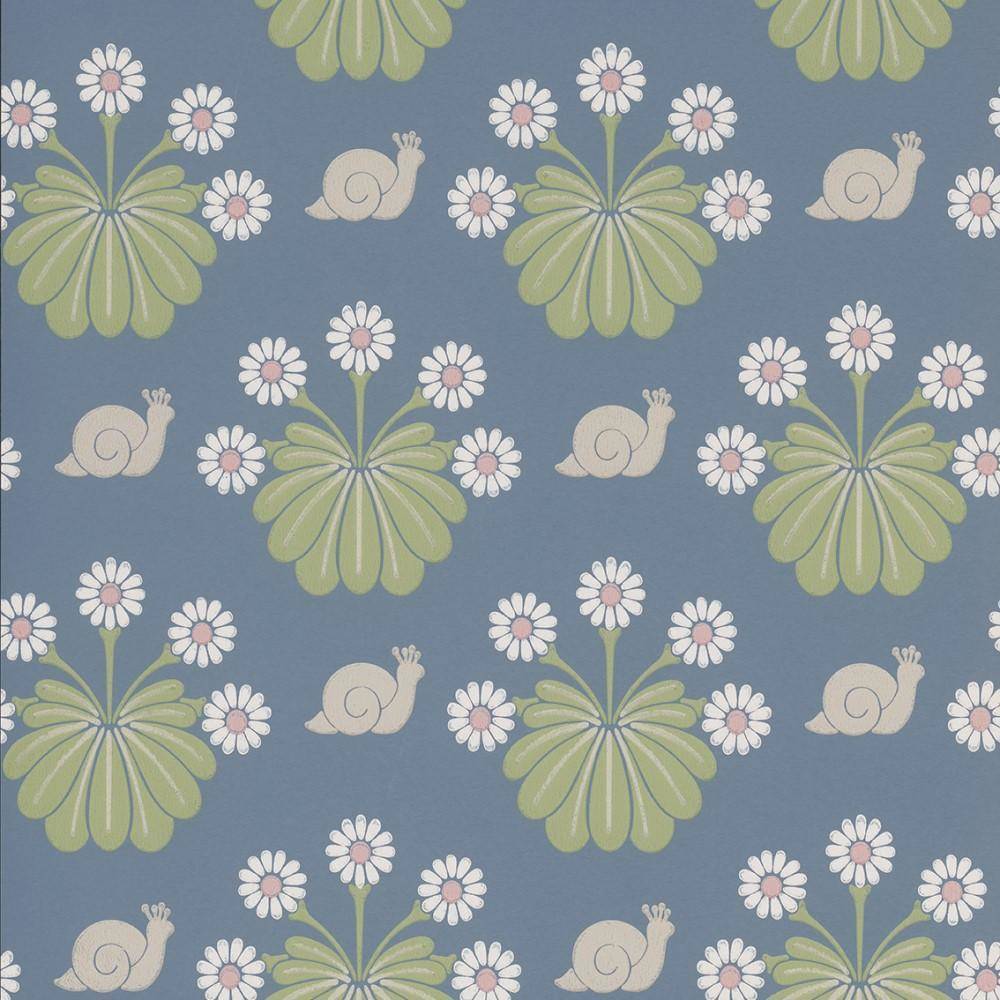 Behang Little Greene National Trust Papers II Burges Snail Juniper 1