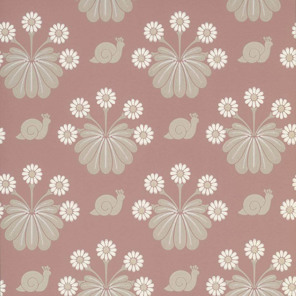 Behang Little Greene National Trust Papers II Burges Snail Rosie 1