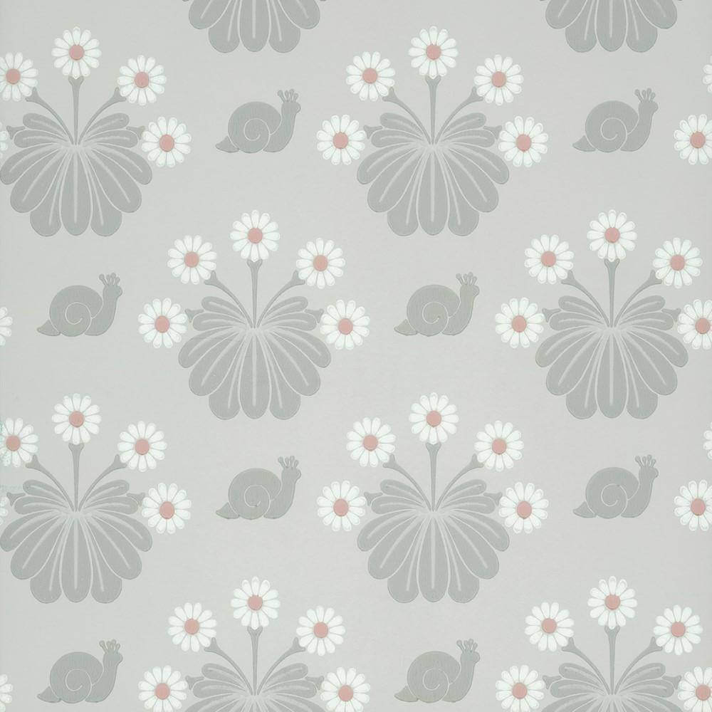 Behang Little Greene National Trust Papers II Burges Snail Silver 1