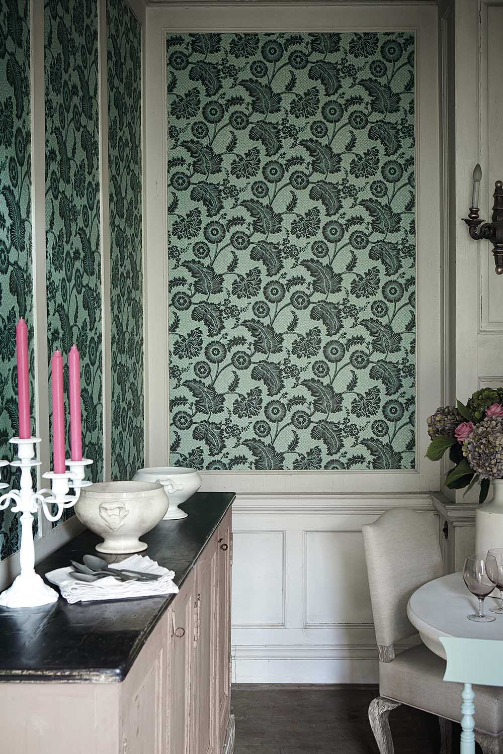 Behang Little Greene Révolution Papers Piccadilly 1760 Mock Green 2