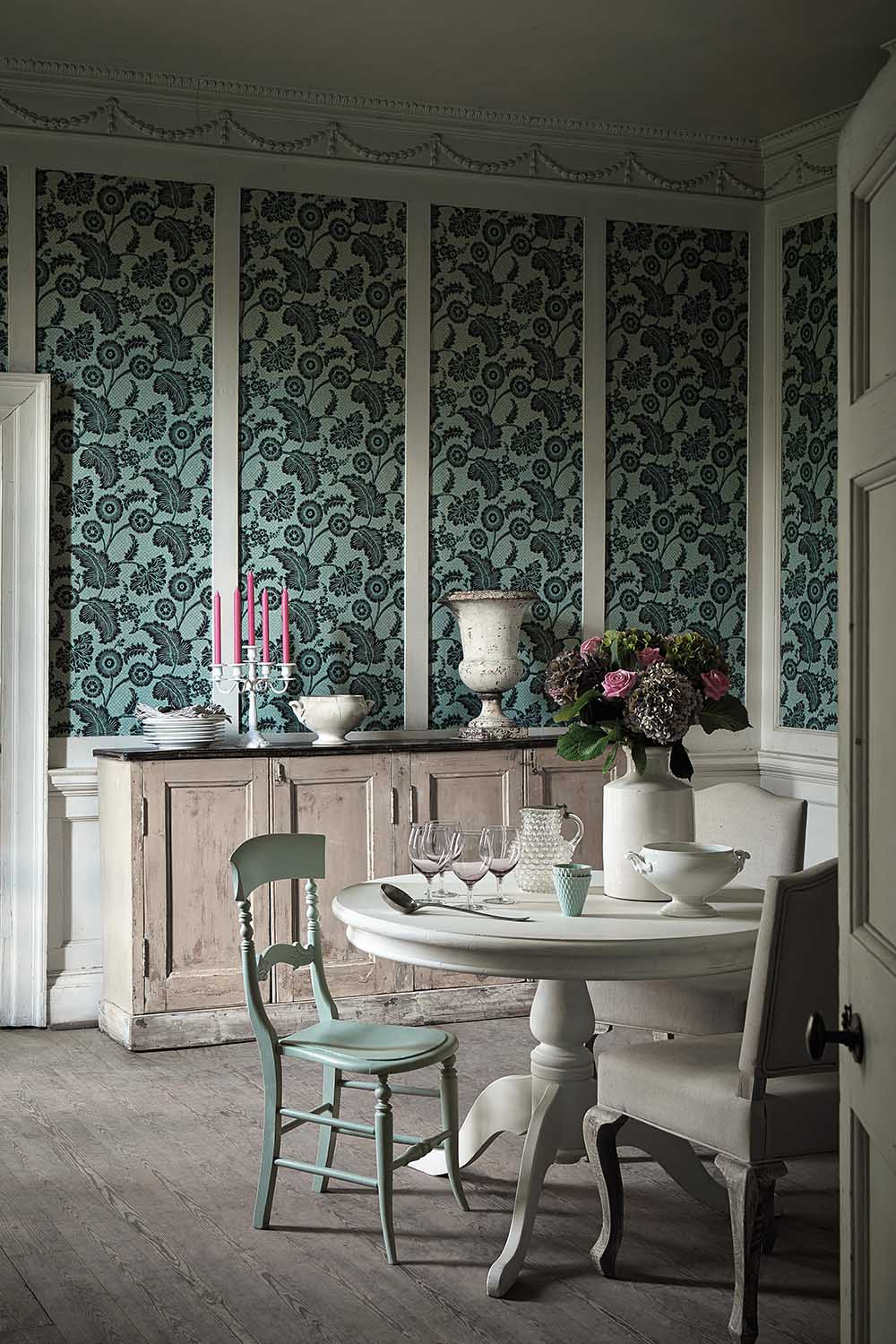 Behang Little Greene Révolution Papers Piccadilly 1760 Mock Green 3