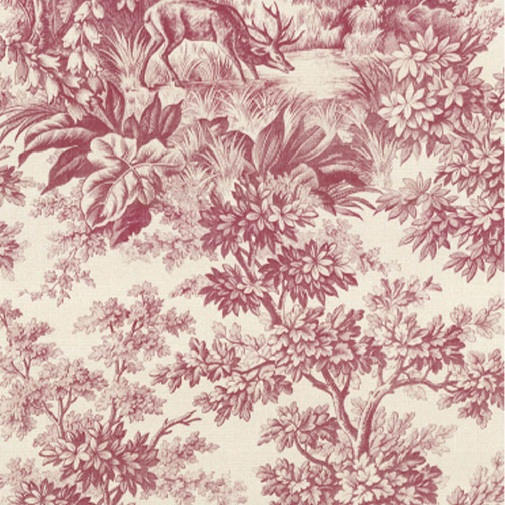 Behang Little Greene Révolution Papers Stag Toile 1895 Burgundy 1