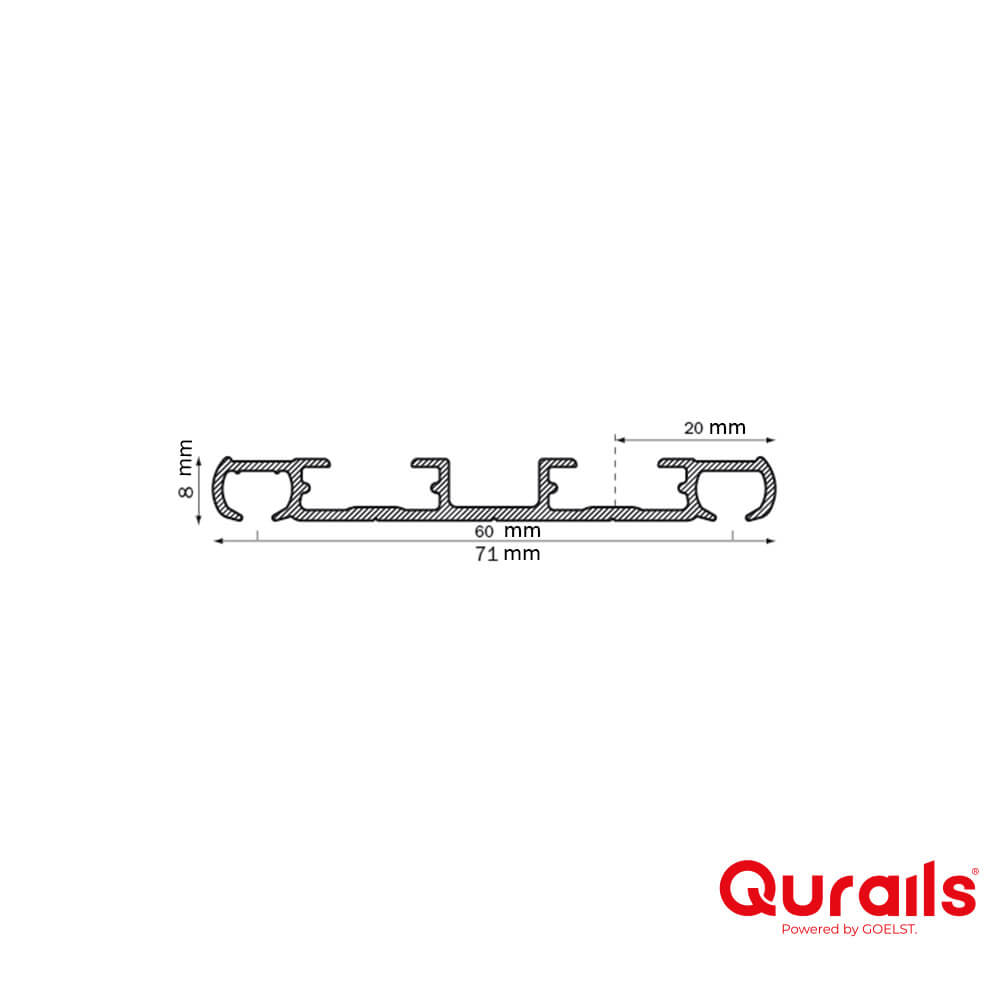 Dubbele gordijnrails G-2904 | Wit 5