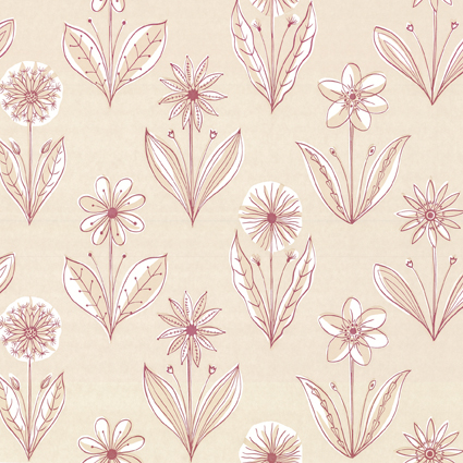 Little Greene 1950s Wallpaper Florette Pastille (171) 1