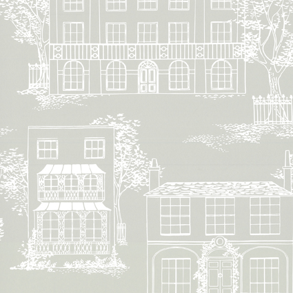 Little Greene 1950s Wallpaper Hampstead Cool Grey (160) 1