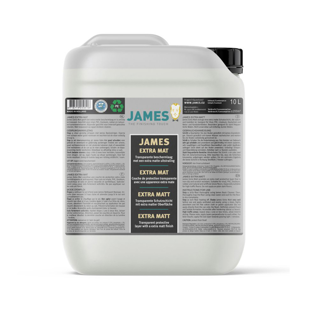 James Extra Mat | PVC Vloer Polish | Extra matte transparante beschermlaag | 10 Liter 1