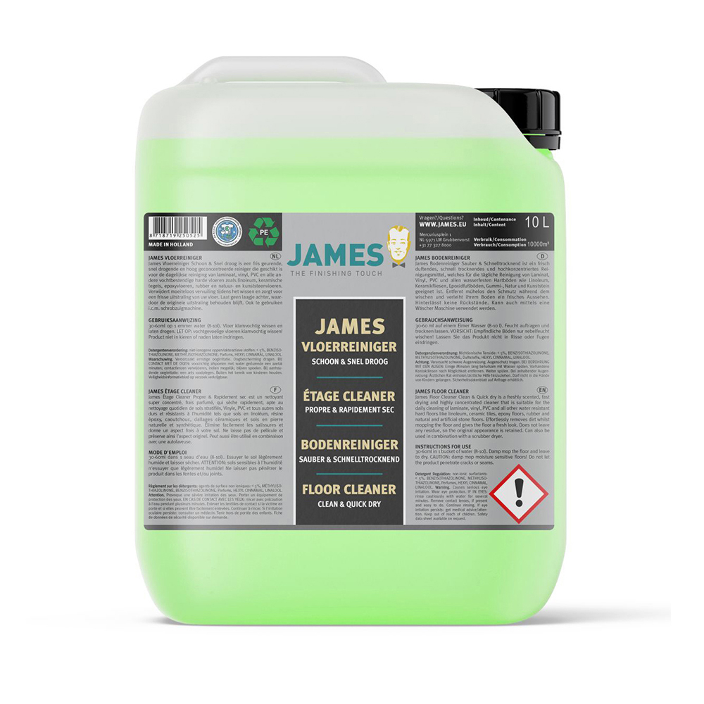 James Vloerreiniger Schoon en Snel Droog (A) | Milde Laminaat Reiniger | Dagelijks | 10 Liter 1