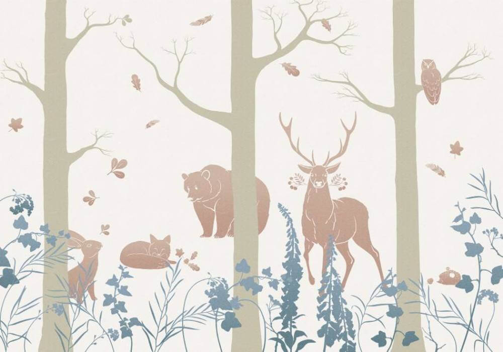 Komar Ink Forest Animals INX8-065 Behang 1