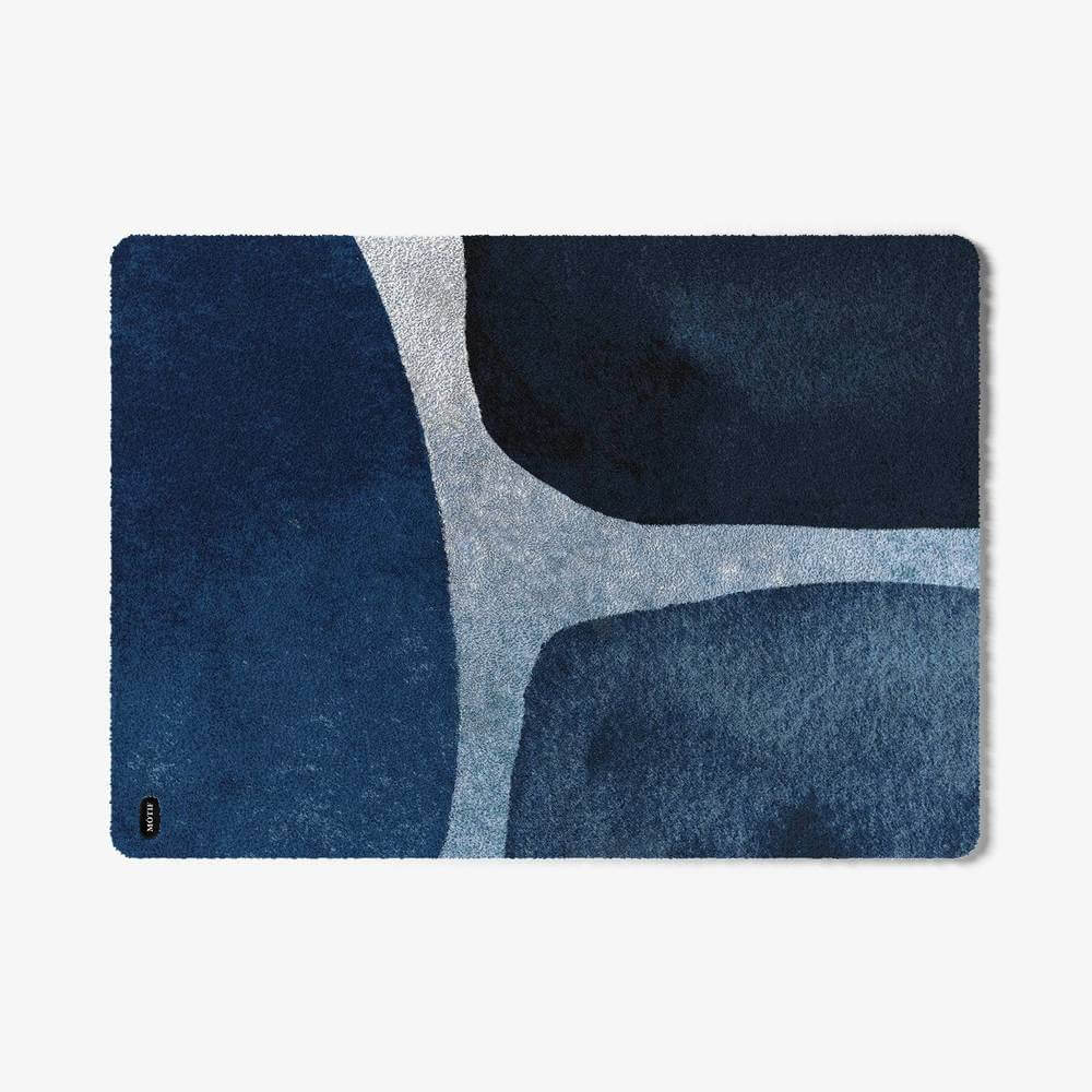 Mótif Artiste Marine - Blauwe wasbare deurmat met abstract patroon 1