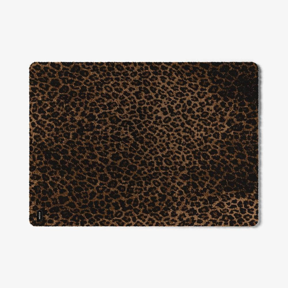 Mótif Leopard Naturel - Beige wasbare deurmat met luipaard patroon 1