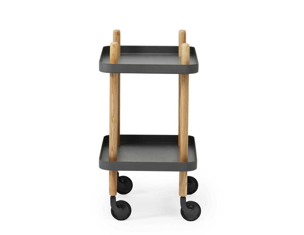 Normann Copenhagen Block - Bijzettafel Trolley Donkergrijs - H 64 x L 50 x D 35 cm 1