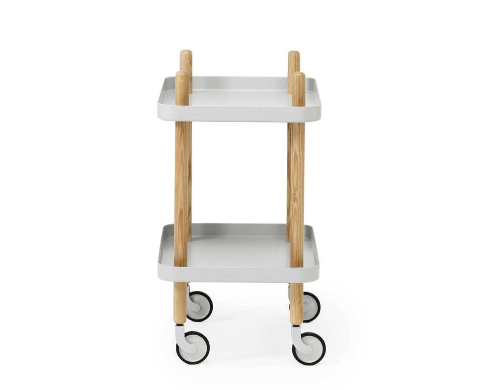 Normann Copenhagen Block - Bijzettafel Trolley Lichtgrijs - H 64 x L 50 x D 35 cm 1