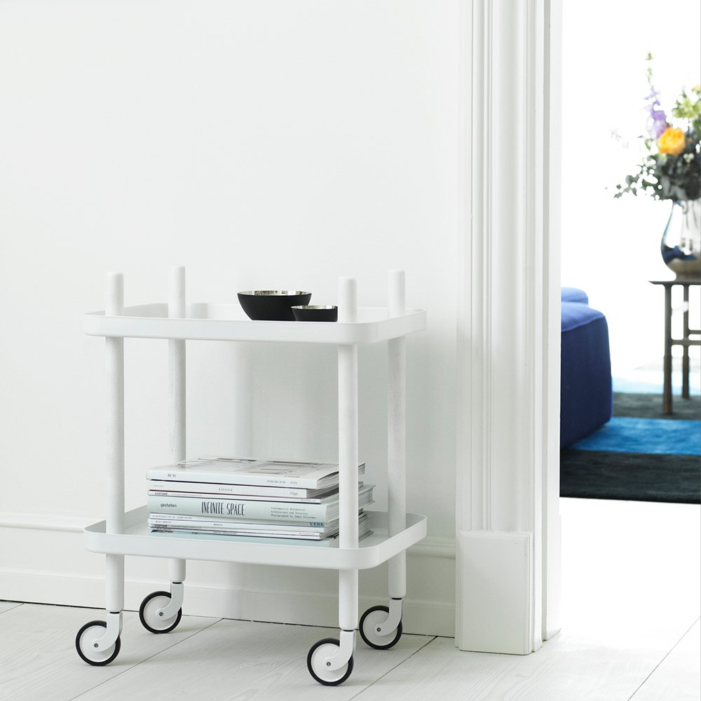 Normann Copenhagen Block - Bijzettafel Trolley Wit-Wit - H 64 x L 50 x D 35 cm 2