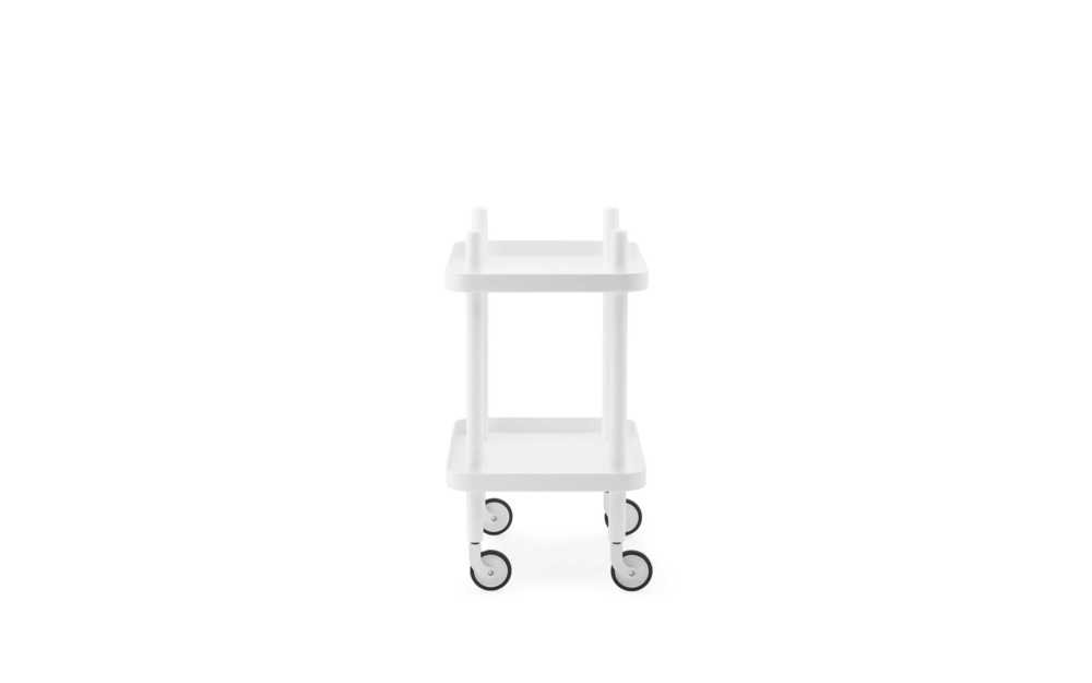 Normann Copenhagen Block - Bijzettafel Trolley Wit-Wit - H 64 x L 50 x D 35 cm 1