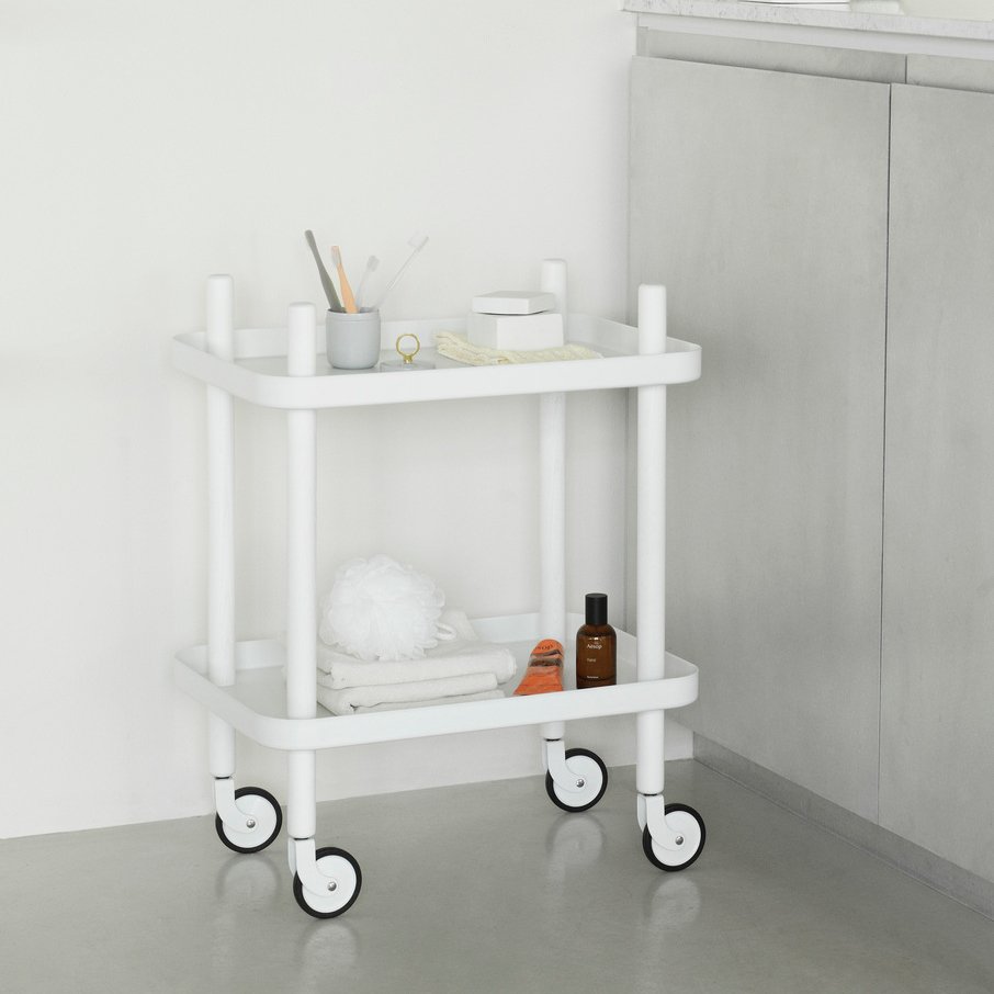 Normann Copenhagen Block - Bijzettafel Trolley Wit-Wit - H 64 x L 50 x D 35 cm 3