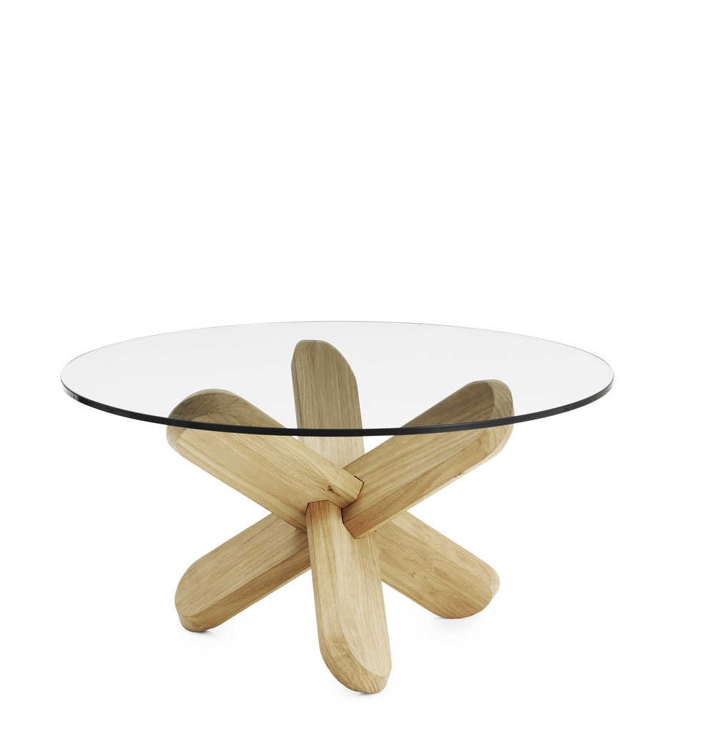 Normann Copenhagen Ding - Salontafel Glas-Eiken - H 40 x Ø 75 cm 1