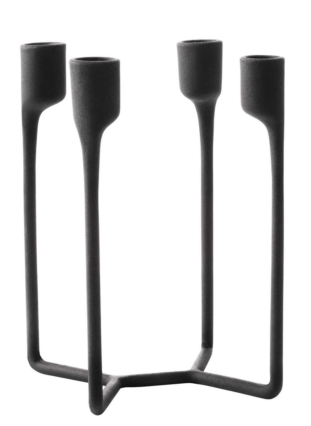 Normann Copenhagen Heima - Kandelaar Zwart voor 4 kaarsen - H 20,4 x L 13,8 x D 13,2 cm 1