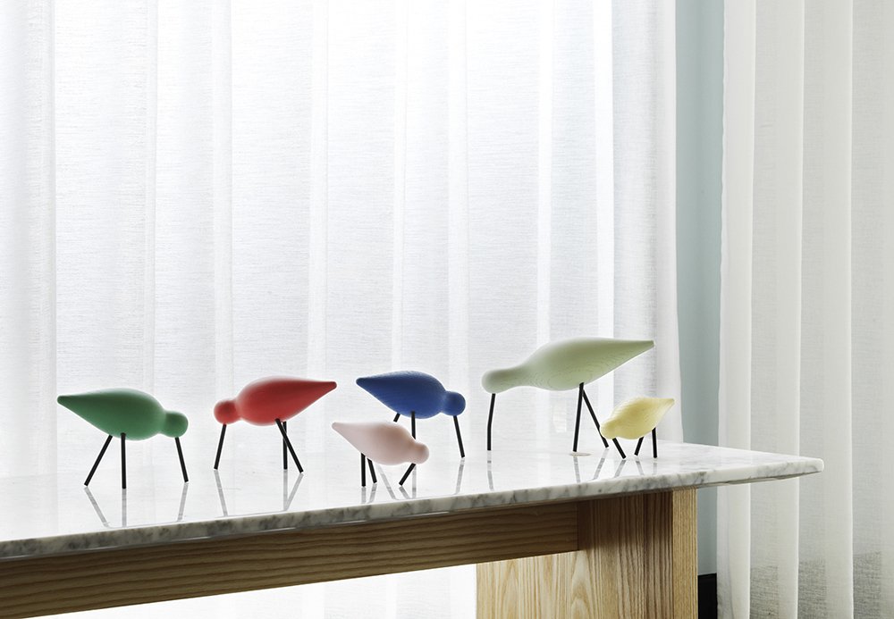 Normann Copenhagen Shorebird - Houten vogel Blauw 4