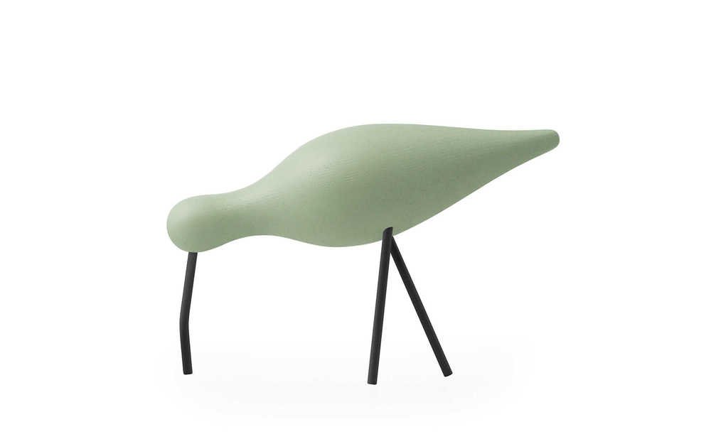 Normann Copenhagen Shorebird - Houten vogel Lichtgroen 1