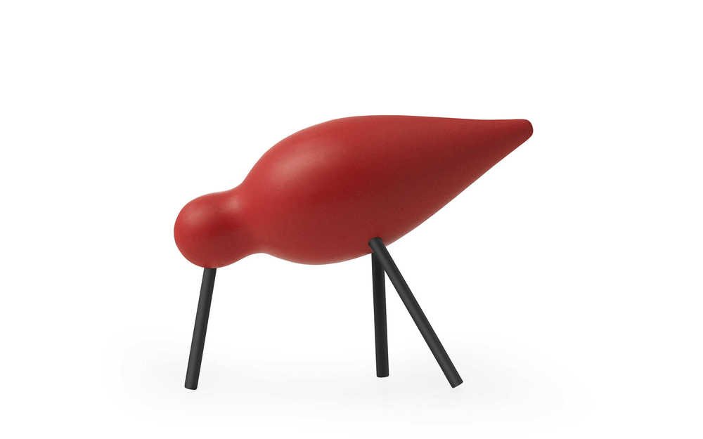 Normann Copenhagen Shorebird - Houten vogel Rood 1