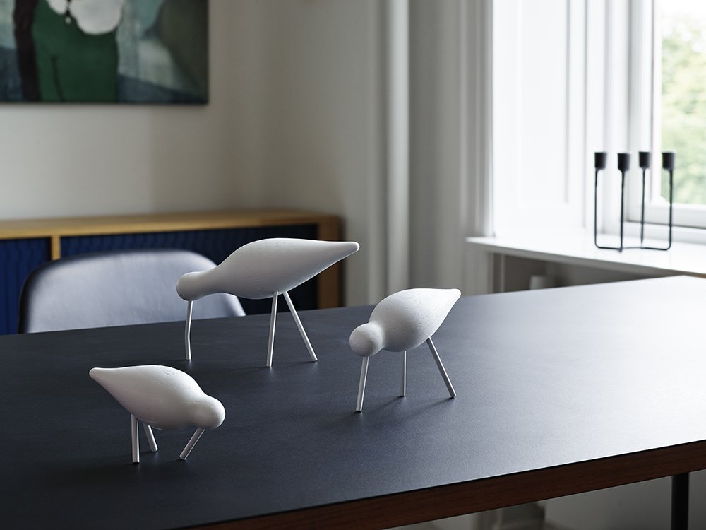 Normann Copenhagen Shorebird - Houten vogel Wit-Wit 2