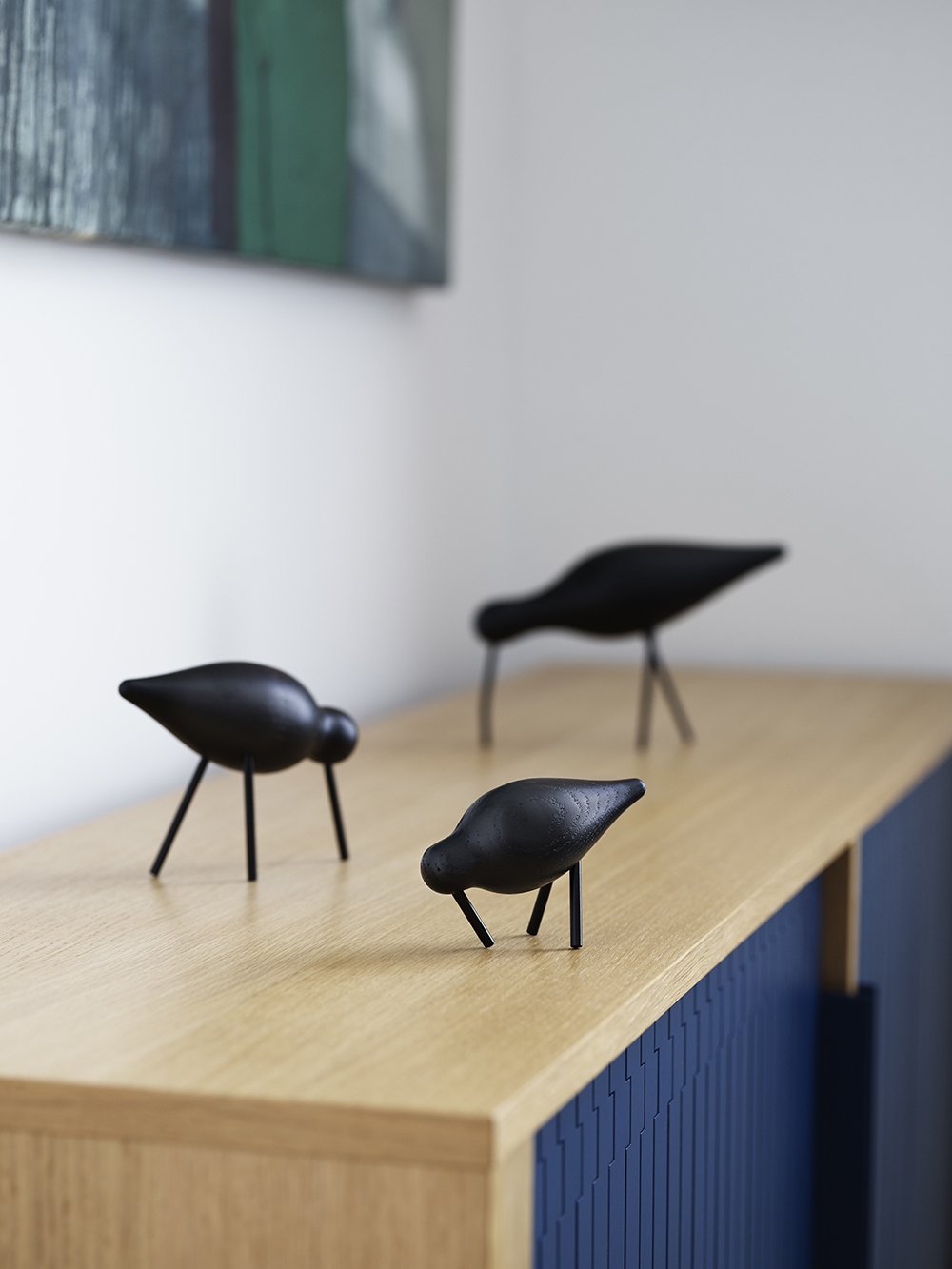 Normann Copenhagen Shorebird - Houten vogel Zwart-Zwart 2