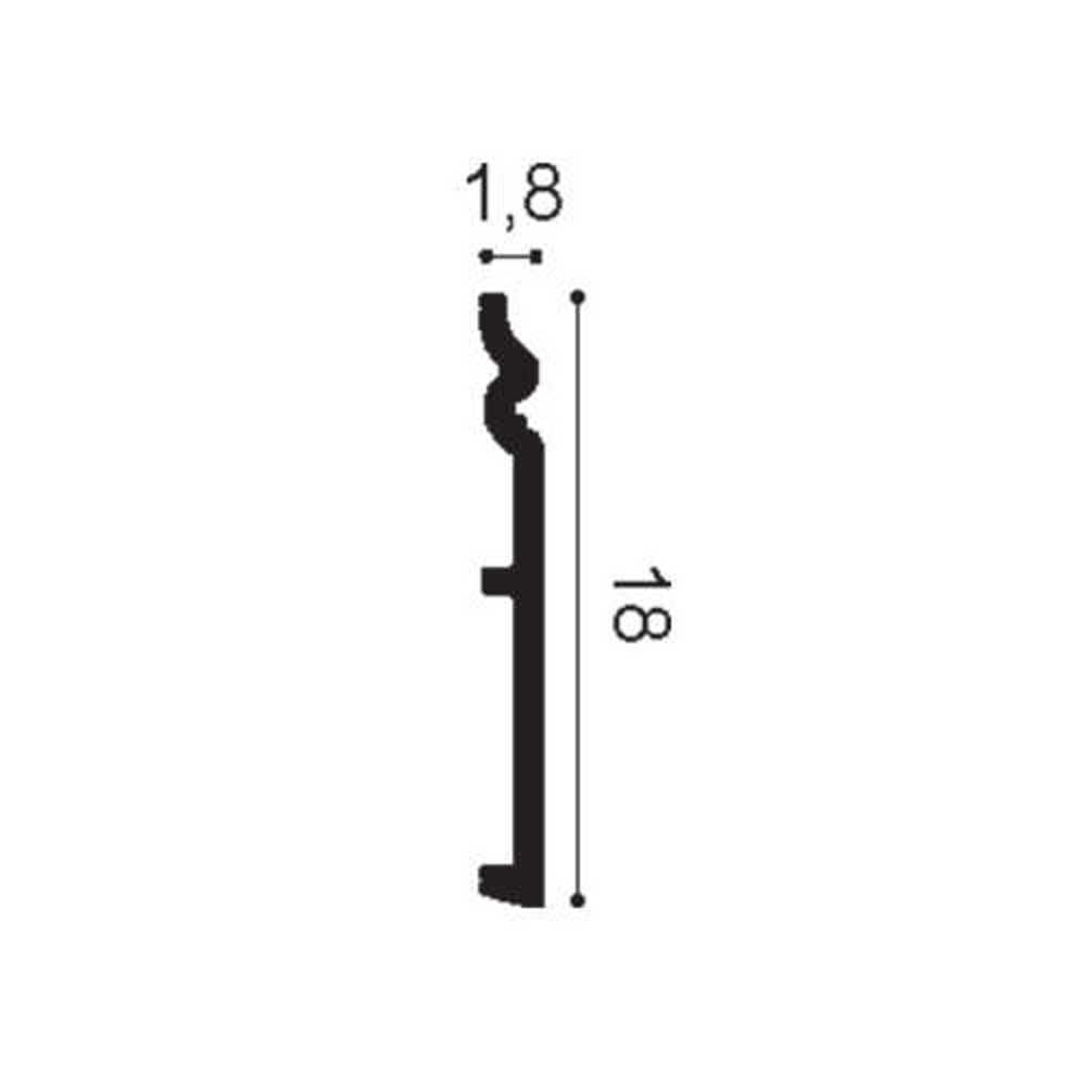 Orac Decor SX206 Vloerplint | Middenklasse | L 200 x H 18 x B 1,8 cm 2