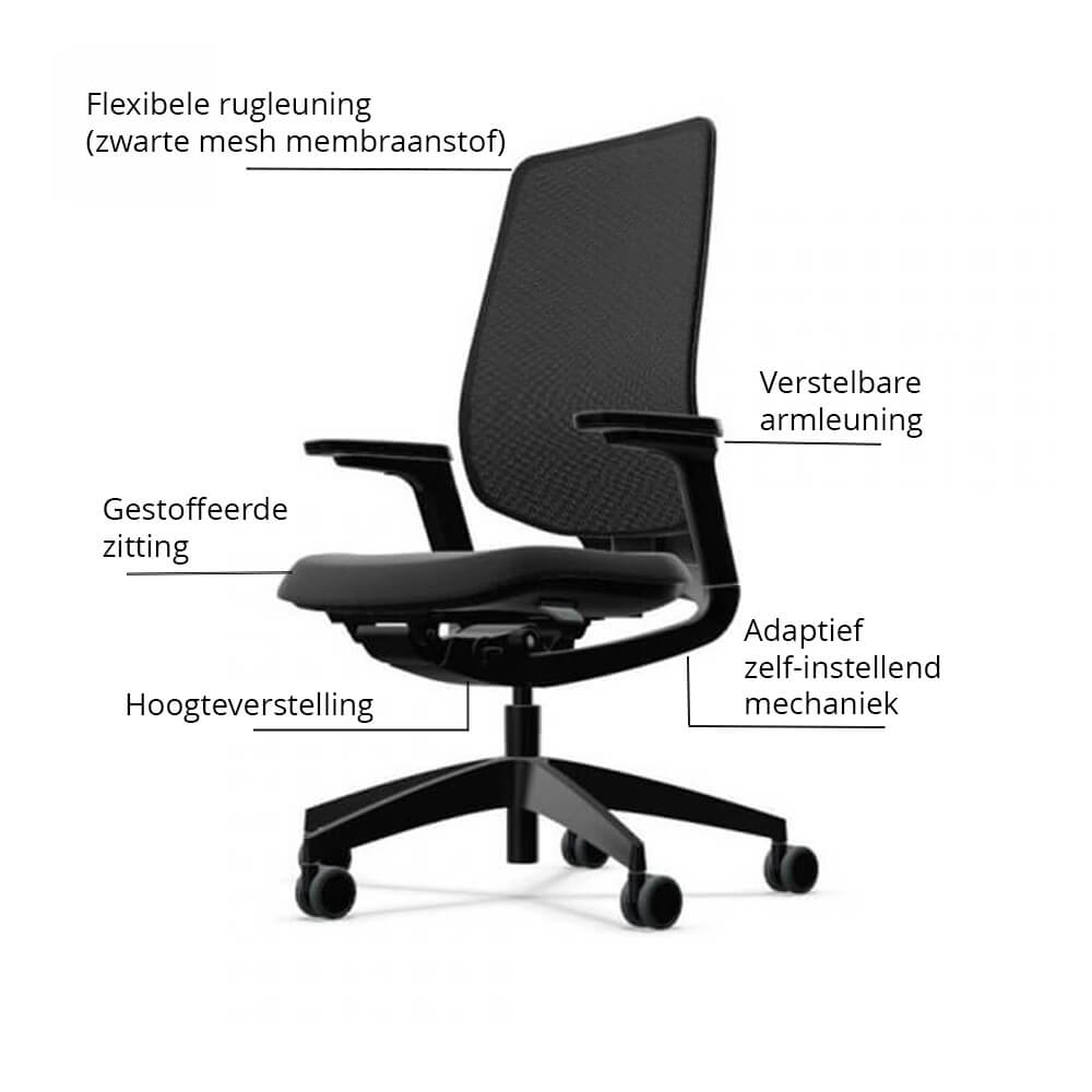 Sedus se:flex | Ergonomische Bureaustoel | Verstelbare Armleuningen | Zwart 5