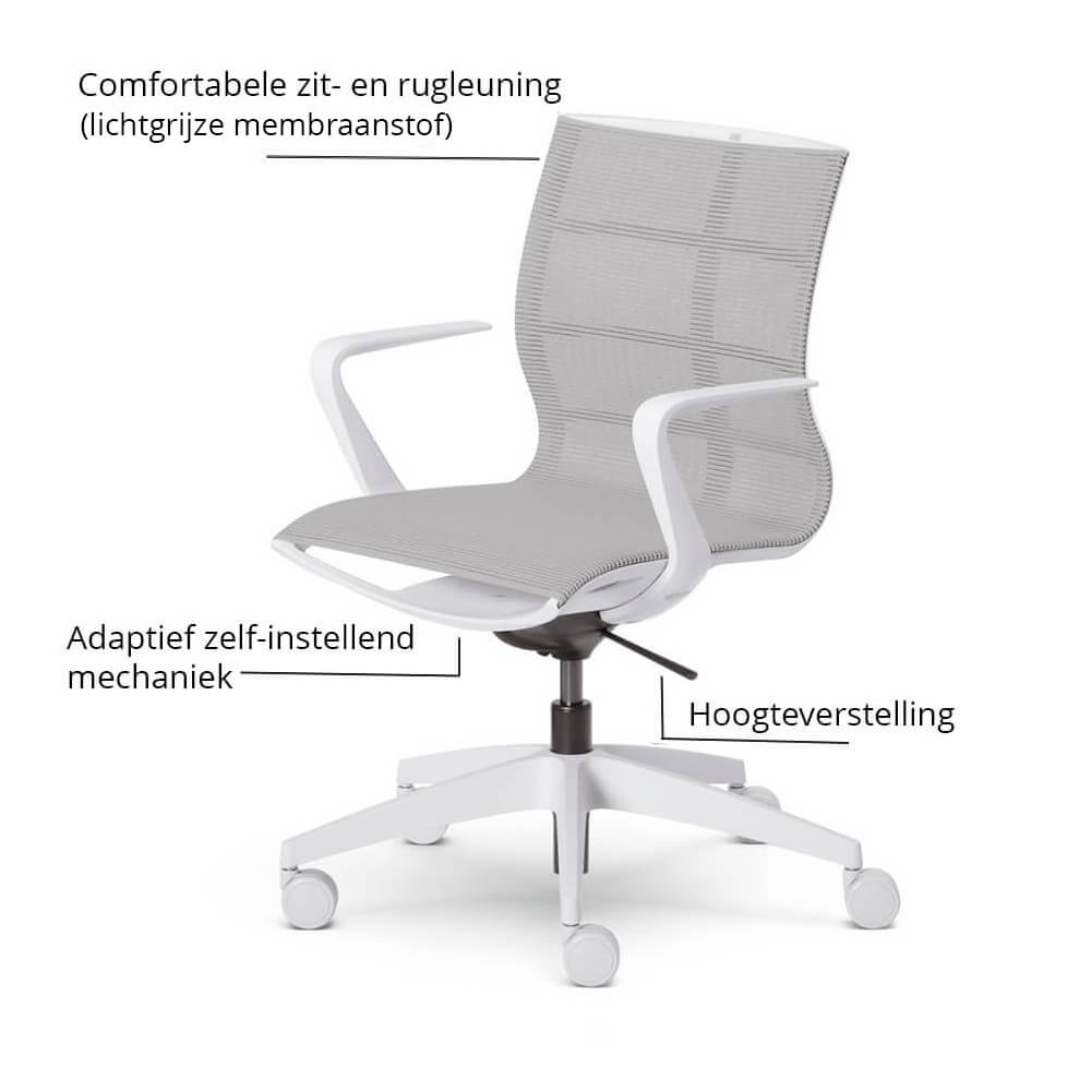 Sedus se:joy | Ergonomische Bureaustoel | Wit (Lichtgrijs) 5