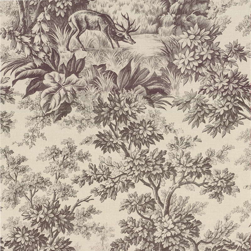 Little Greene Revolution Papers Stag Toile Chocolat (265) 1