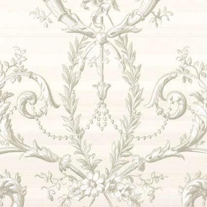 Behang Little Greene Révolution Papers Versailles 1890 Argent 1