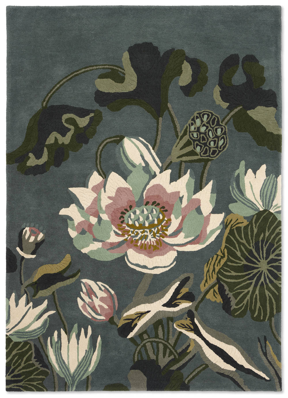 Vloerkleed Wedgwood Waterlily Midnight Pond 38608 1