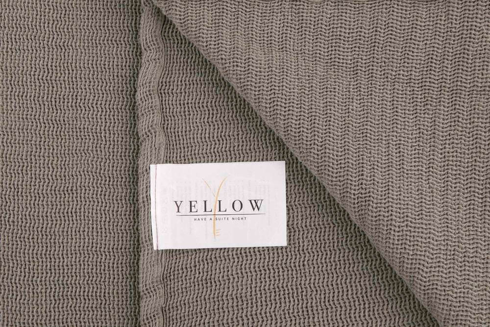 Yellow ICA Desert Taupe - Plaid Taupe - 140 x 200 cm - Katoen 2